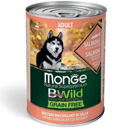 Monge Bwild Grain Free All Breeds Adult Salmone con zucca e zucchine 400g