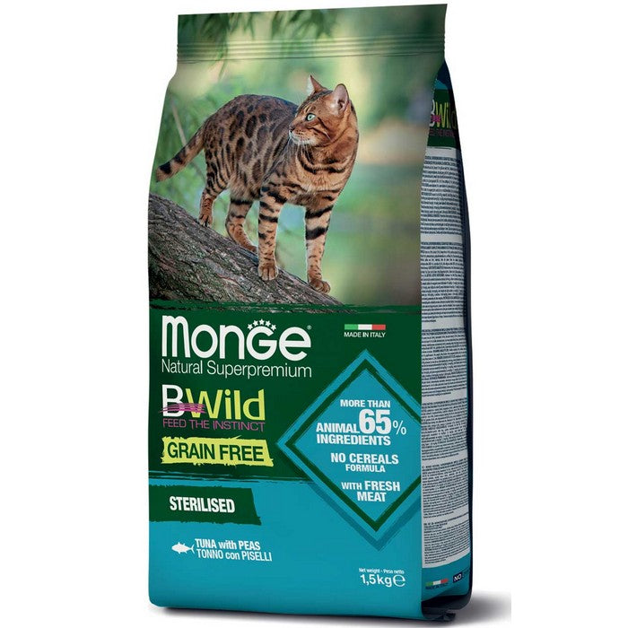Monge BWild Gatto Grain Free Sterilised Tonno con piselli - MONGE - 34318161314008