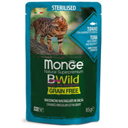 Monge BWild Gatto Grain Free Sterilised Tonno con gamberetti e ortaggi 85g