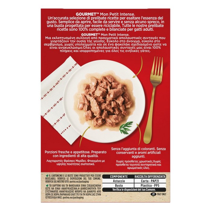 Purina Gourmet Mon Petit Delicate creazioni con merluzzo, salmone e sardine 6x50g