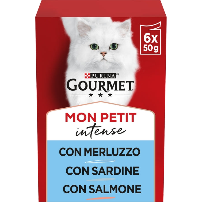 Purina Gourmet Mon Petit Delicate creazioni con merluzzo, salmone e sardine 6x50g