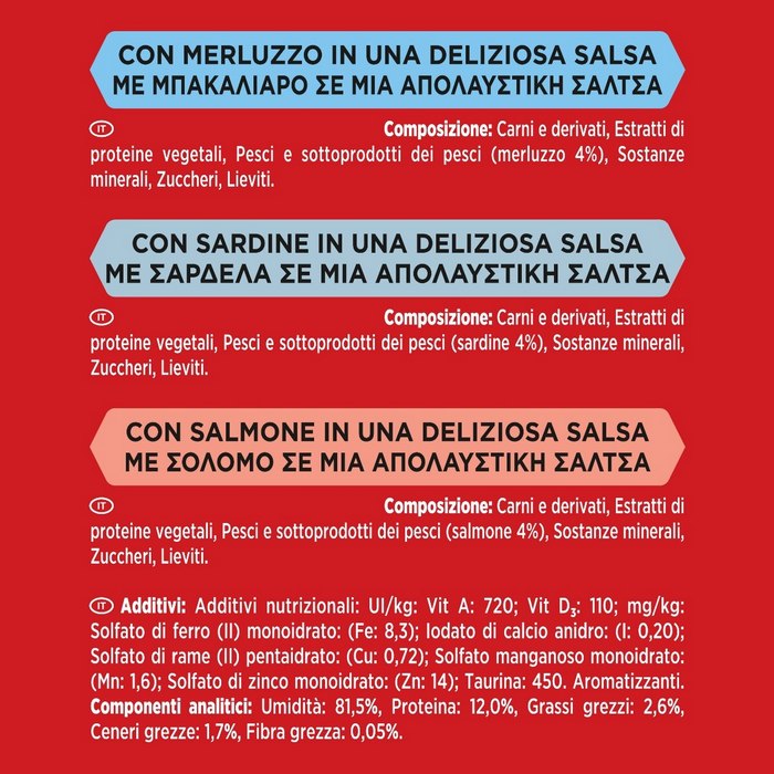 Purina Gourmet Mon Petit Delicate creazioni con merluzzo, salmone e sardine 6x50g