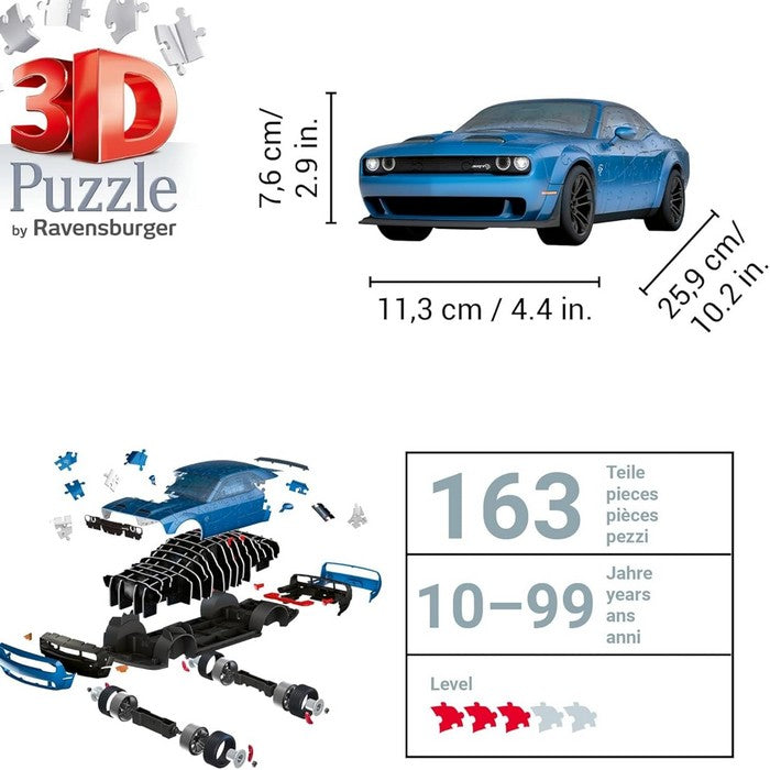 Dodge Challenger blu Puzzle 3D