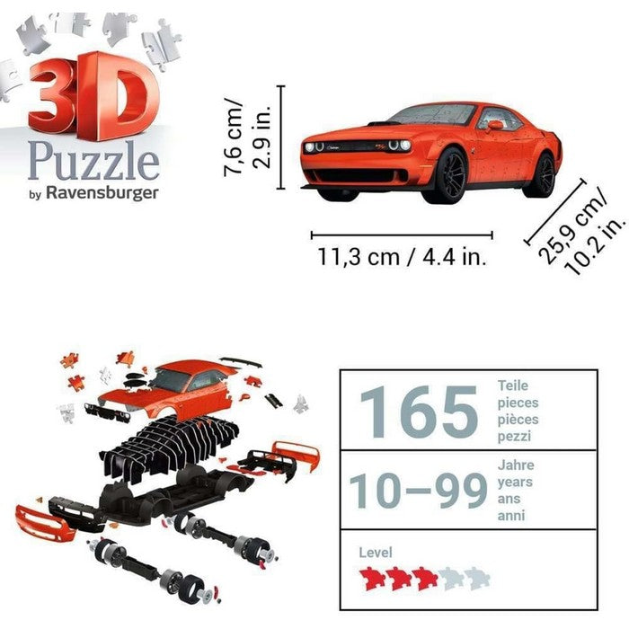 Dodge Challenger rossa Puzzle 3D