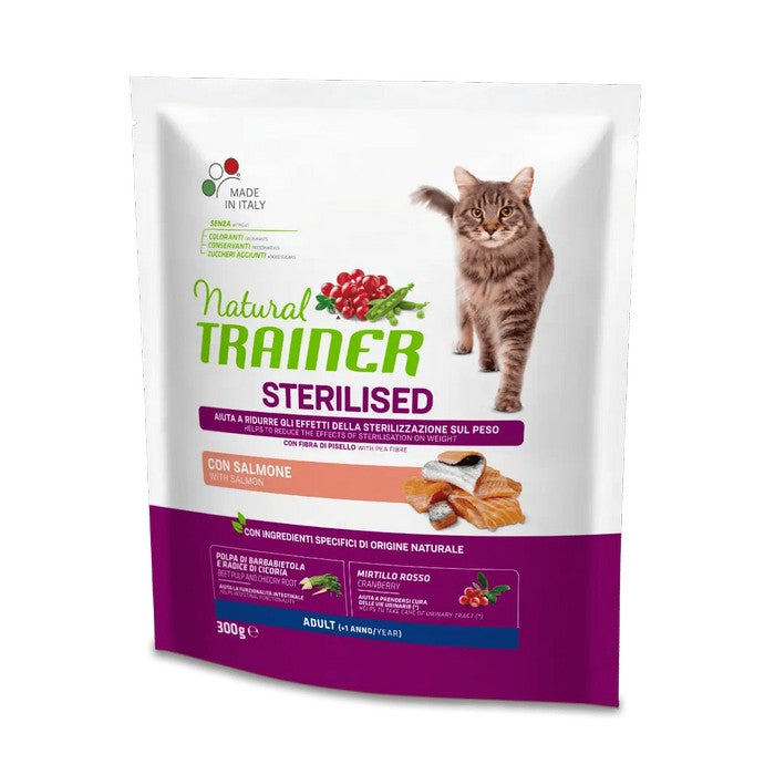 Natural Trainer Cat Adult Sterilised con Salmone - NATURAL TRAINER - 64761844138362