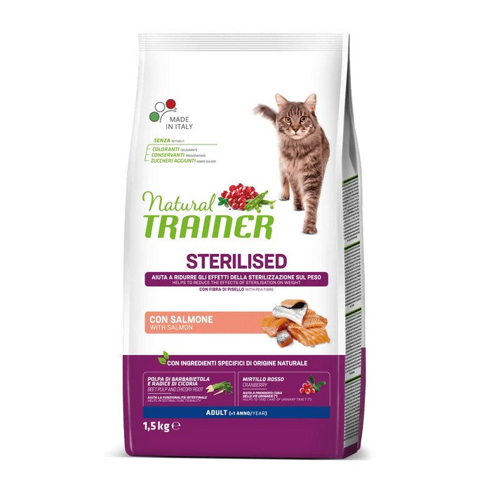 Natural Trainer Cat Adult Sterilised con Salmone - NATURAL TRAINER - 64761842532730