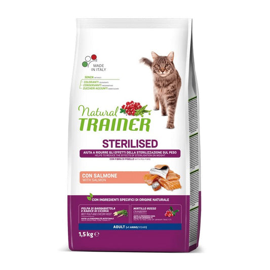 Natural Trainer Cat Adult Sterilised con Salmone - NATURAL TRAINER - 64761842663802