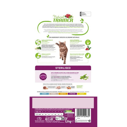 Natural Trainer Cat Adult Sterilised con Salmone