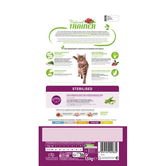 Natural Trainer Cat Adult Sterilised con Salmone - NATURAL TRAINER - 64761842663802