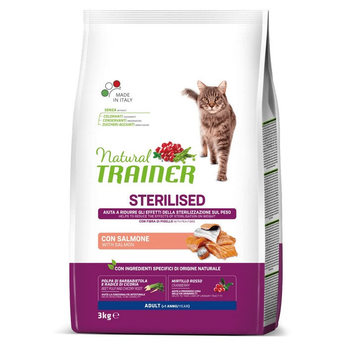 Natural Trainer Cat Adult Sterilised con Salmone - NATURAL TRAINER - 64761843646842