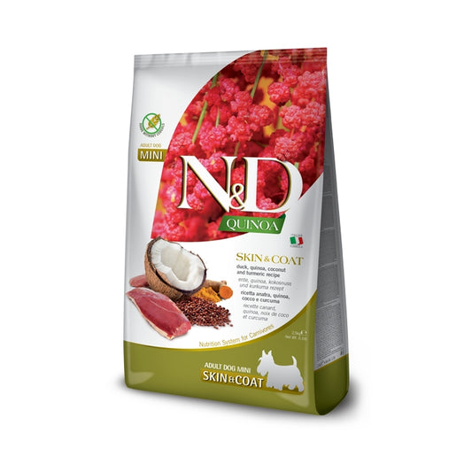 N&D Quinoa Dog Skin&Coat Anatra, quinoa e cocco Adult Mini - FARMINA - 64826404176250