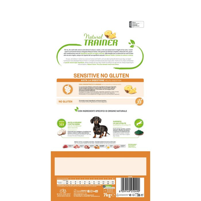 Natural Trainer Sensitive No Gluten Small&Toy Adult con Salmone - NATURAL TRAINER - 64761919308154