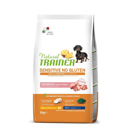 Natural Trainer Sensitive No Gluten Small&Toy Adult con Maiale - NATURAL TRAINER - 64761915375994