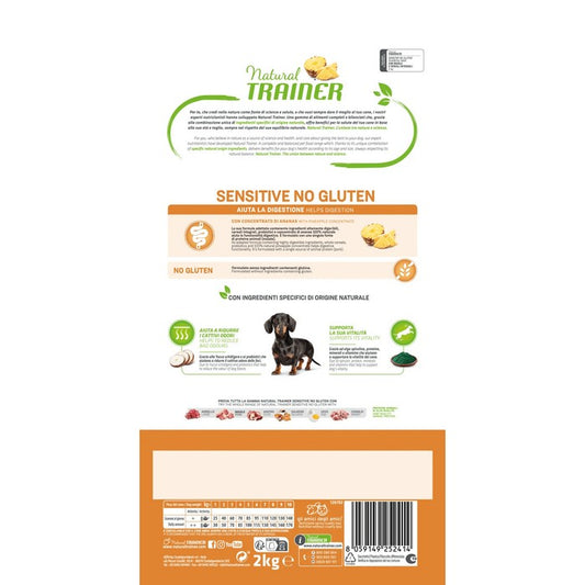 Natural Trainer Sensitive No Gluten Small&Toy Adult con Maiale - NATURAL TRAINER - 64761915375994