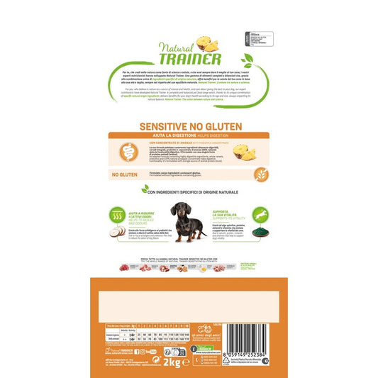 Natural Trainer Sensitive No Gluten Small&Toy Adult con Anatra - NATURAL TRAINER - 64761910362490
