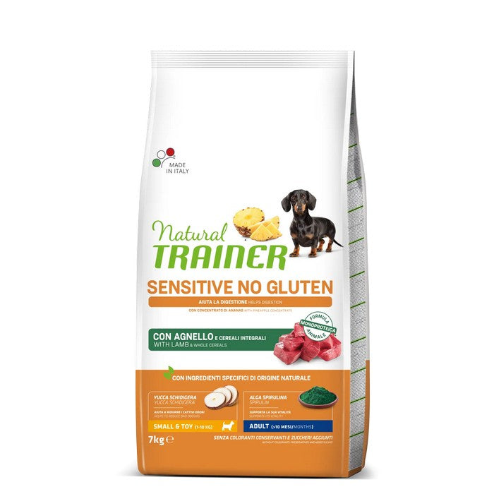 Natural Trainer Sensitive No Gluten Small&Toy Adult con Agnello - NATURAL TRAINER - 64761908167034