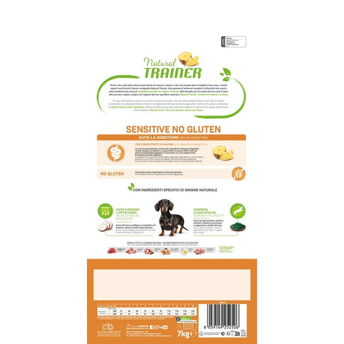 Natural Trainer Sensitive No Gluten Small&Toy Adult con Agnello - NATURAL TRAINER - 64761908691322