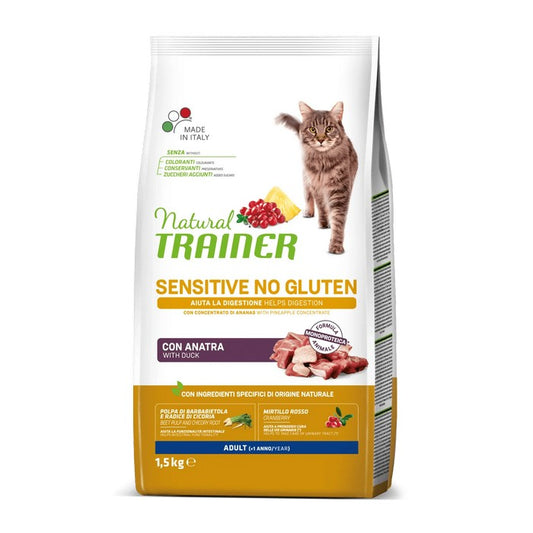 Natural Trainer Cat Adult Sensitive No Gluten Anatra - NATURAL TRAINER - 64761832309114