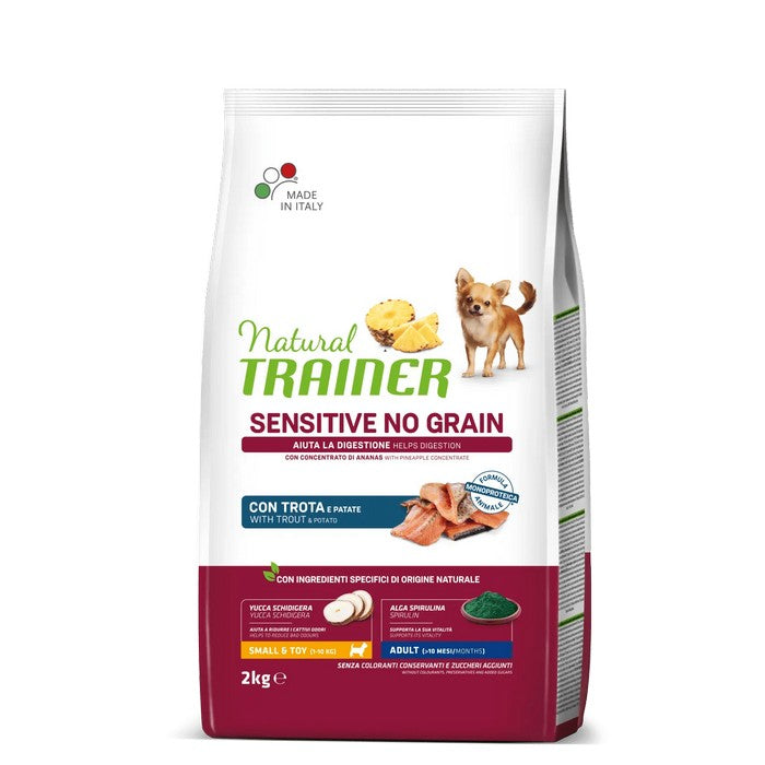 Natural Trainer Sensitive No Grain Small&Toy Adult con Trota - NATURAL TRAINER - 64761929367930