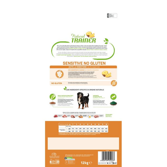 Natural Trainer Sensitive No Gluten Medium Maxi Adult con Salmone - NATURAL TRAINER - 64761901580666