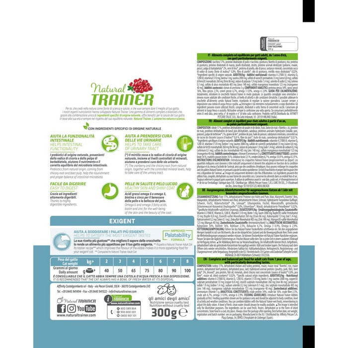 Natural Trainer Cat Adult Exigent con Tacchino - NATURAL TRAINER - 64761814483322