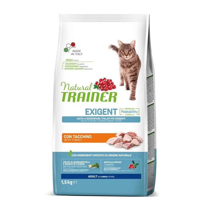 Natural Trainer Cat Adult Exigent con Tacchino - NATURAL TRAINER - 64761813303674