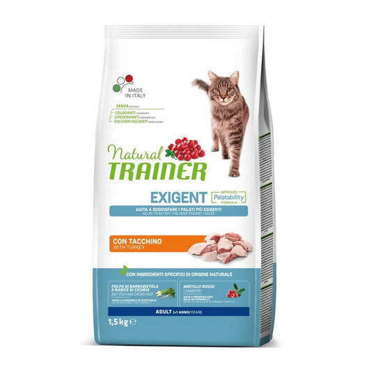 Natural Trainer Cat Adult Exigent con Tacchino - NATURAL TRAINER - 64761813533050