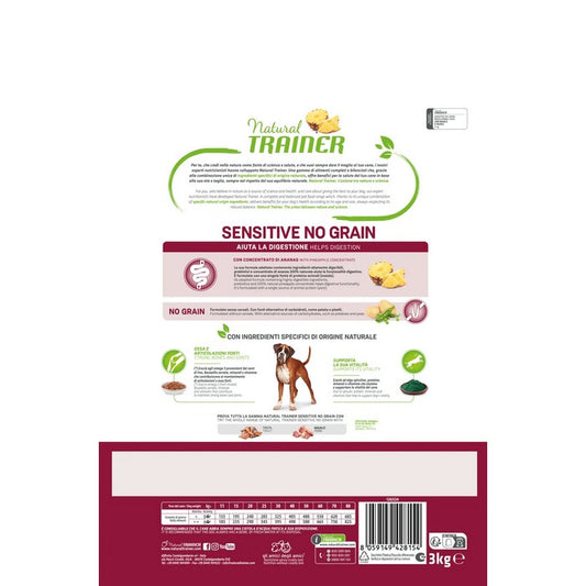 Natural Trainer Sensitive No Grain Medium Maxi Adult con Maiale - NATURAL TRAINER - 64761923600762