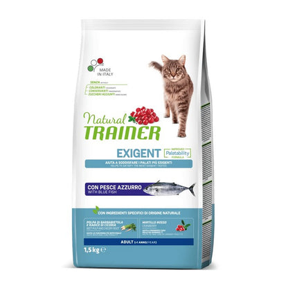 Natural Trainer Cat Adult Exigent con Pesce azzurro