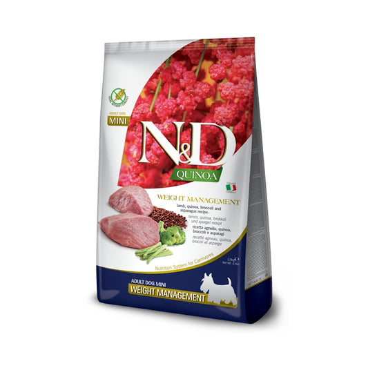 N&D Quinoa Dog Weight Management Agnello, quinoa e broccolo Adult Mini - FARMINA - 64826535870842