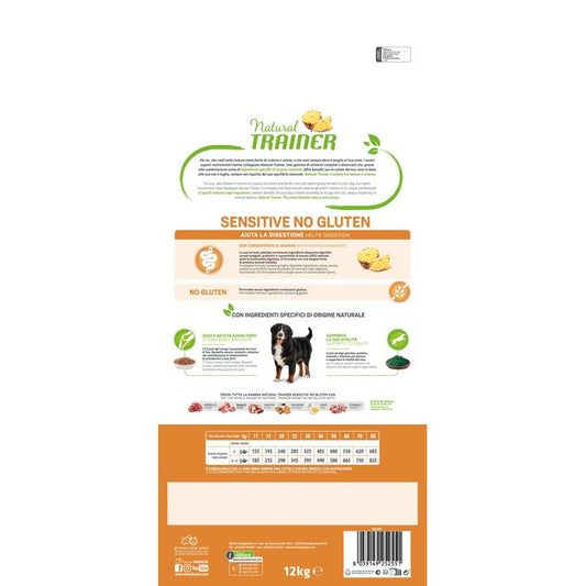 Natural Trainer Sensitive No Gluten Medium Maxi Adult con Maiale - NATURAL TRAINER - 64761898107258