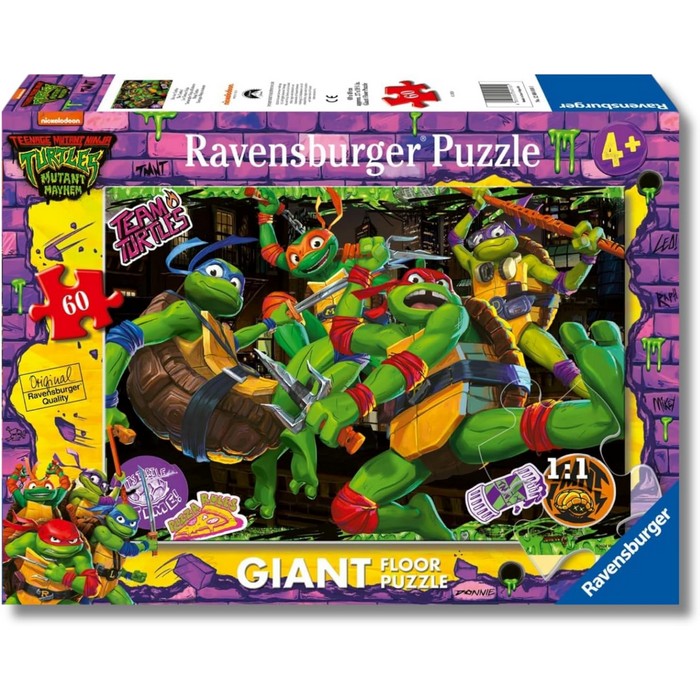 Puzzle Giant per bambini 60 pezzi Tartarughe Ninja