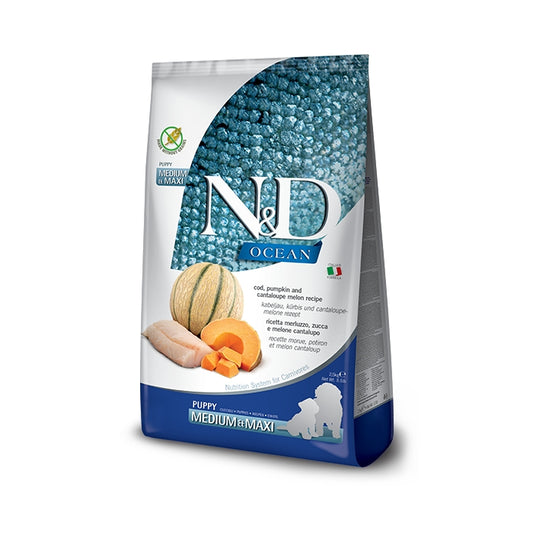 N&D Ocean Dog Zucca, merluzzo e cantalupo Puppy Medium maxi - FARMINA - 64826484556154