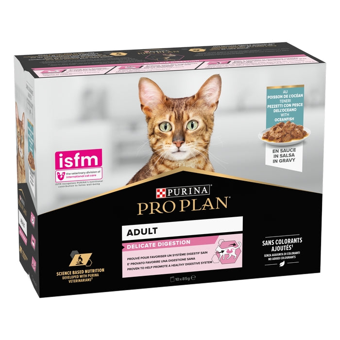 Purina Pro Plan Adult Delicate Digestion con pesce dell'oceano in salsa 10x85g