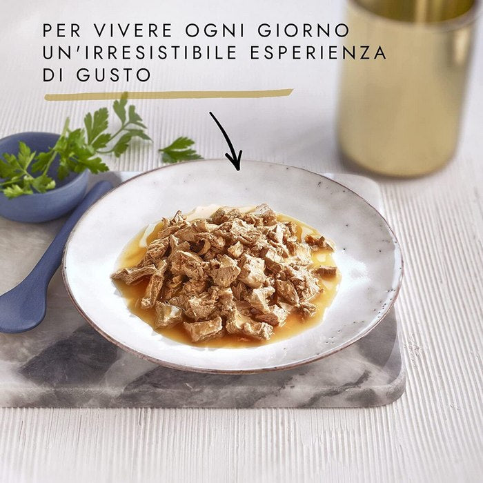 Purina Gourmet Perle Trionfo di salsa con tonno, salmone 4x85g