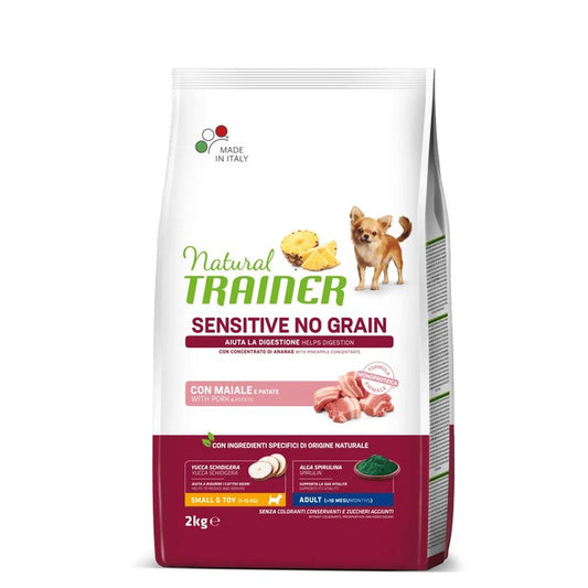 Natural Trainer Sensitive No Grain Small&Toy Adult con Maiale - NATURAL TRAINER - 64761925370234