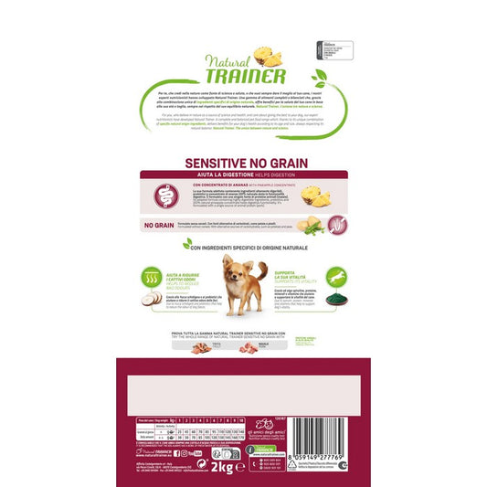 Natural Trainer Sensitive No Grain Small&Toy Adult con Maiale - NATURAL TRAINER - 64761925370234