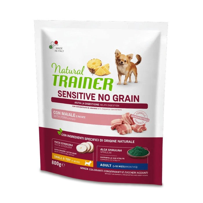 Natural Trainer Sensitive No Grain Small&Toy Adult con Maiale - NATURAL TRAINER - 64761927172474