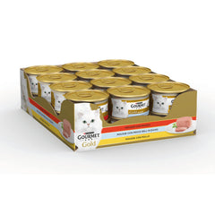 Purina Gourmet Gold Mousse con manzo, pesce dell'oceano, pollo 24x85g