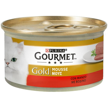 Purina Gourmet Gold Mousse con manzo, pesce dell'oceano, pollo 24x85g
