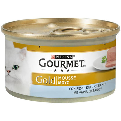 Purina Gourmet Gold Mousse con manzo, pesce dell'oceano, pollo 24x85g