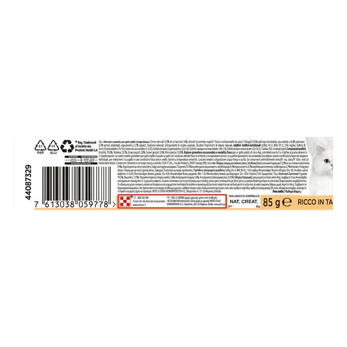 Purina Gourmet Nature's Creations ricco in Tacchino con spinaci e pastinaca 85g