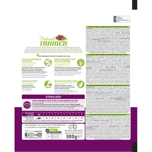 Natural Trainer Cat Adult Sterilised con Anatra - NATURAL TRAINER - 64761835618682