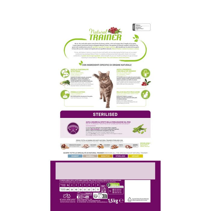 Natural Trainer Cat Adult Sterilised con Anatra - NATURAL TRAINER - 64761837060474