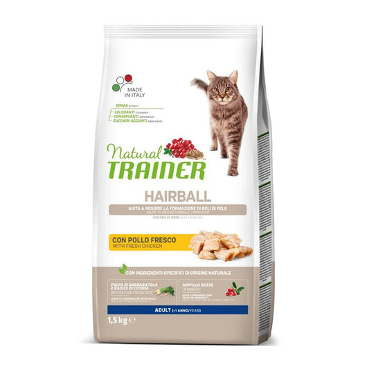 Natural Trainer Cat Adult Hairball con Pollo - NATURAL TRAINER - 64761818841466