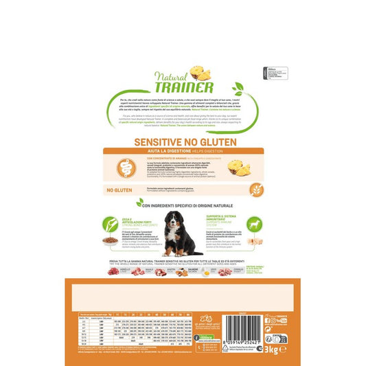 Natural Trainer Sensitive No Gluten Medium Maxi Puppy Junior con Salmone - NATURAL TRAINER - 64761681052026
