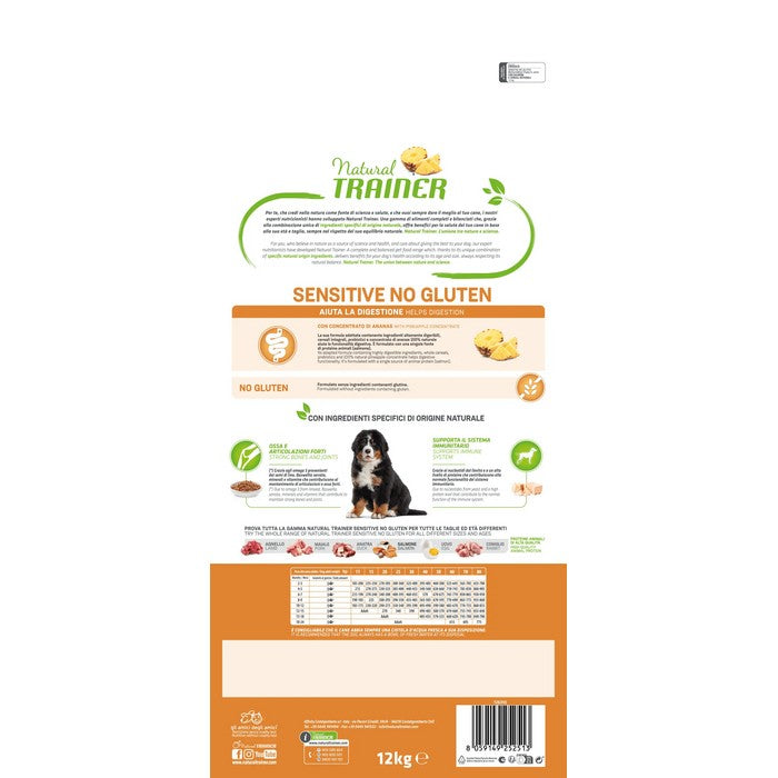 Natural Trainer Sensitive No Gluten Medium Maxi Puppy Junior con Salmone - NATURAL TRAINER - 64761902825850