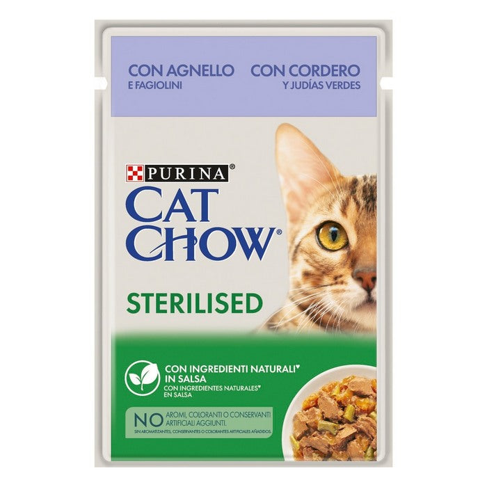 Purina Cat Chow Adult Sterilised con agnello e fagiolini in salsa 85g