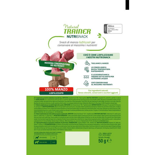 Natural Trainer NutriSnack Manzo 50g - NATURAL TRAINER - 64761890865530