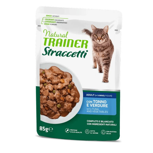 Natural Trainer Cat Straccetti Adult con Tonno e verdure 85g - NATURAL TRAINER - 64761676595578